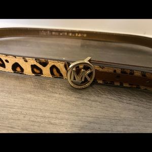 Michael Kors genuine leather leopard belt